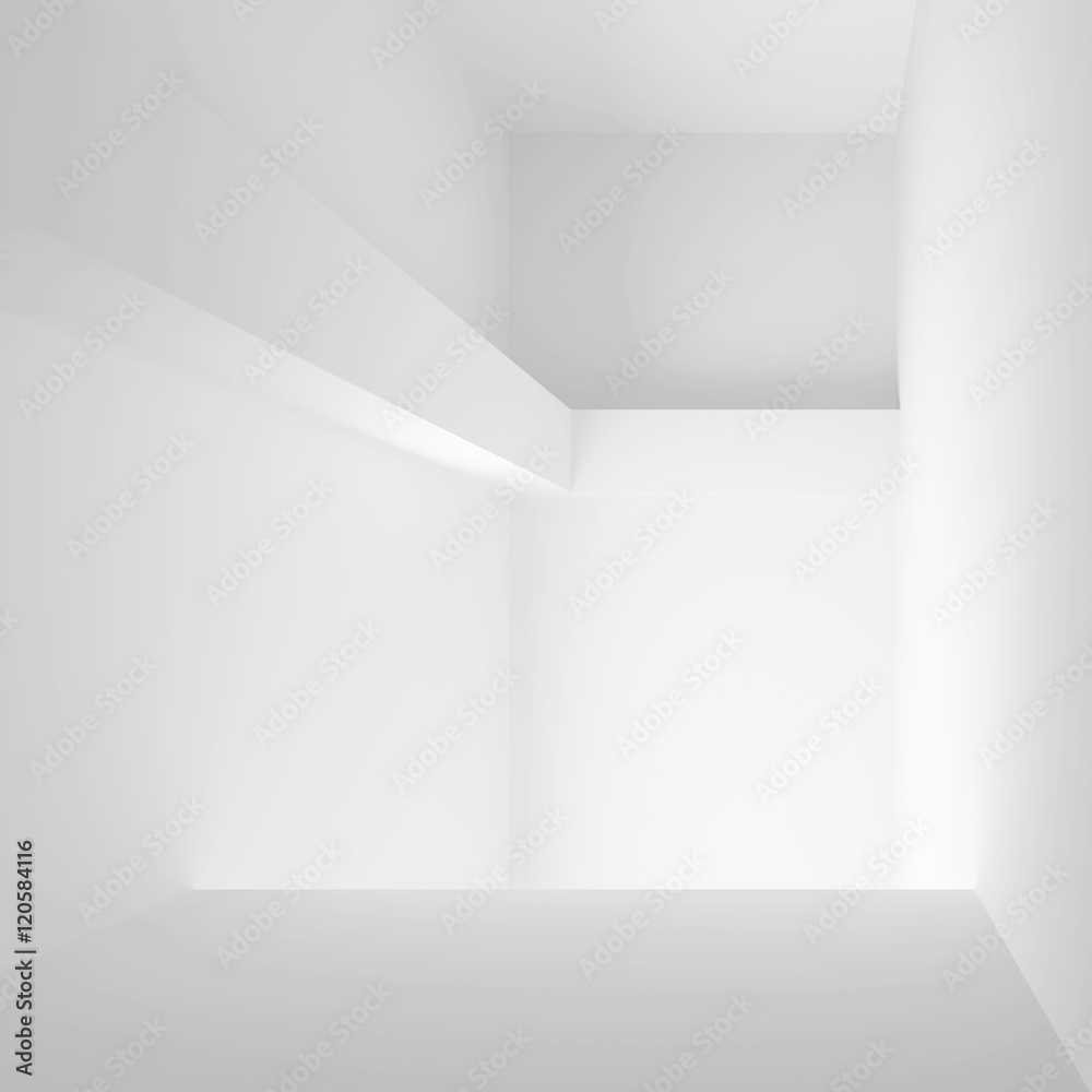 White abstract empty interior 3 d render White abstract empty interior 3 d render