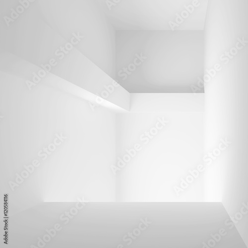 White abstract empty interior 3 d render