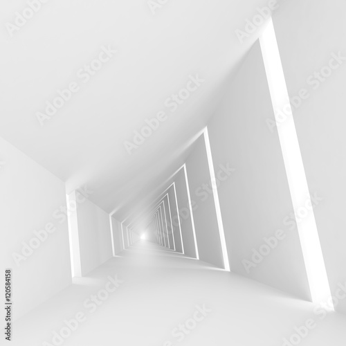 White abstract empty corridor interior