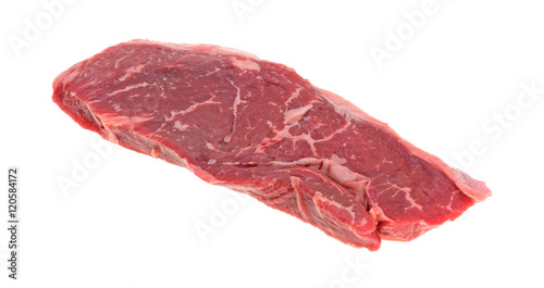 Short cut rump steak on a white background