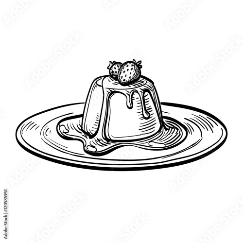 Illustration of panna cotta