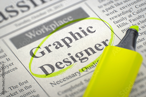 Graphic Designer Join Our Team. 3D Render.