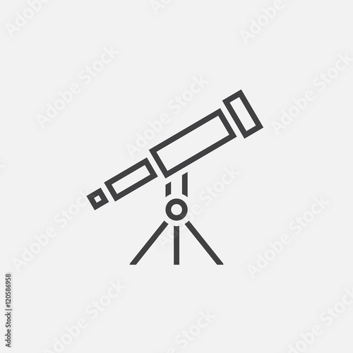 telescope line icon, outline vector illustration, linear pictogram isolated on white