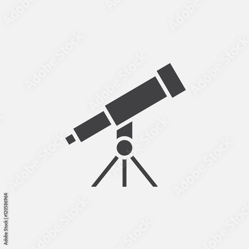 telescope solid icon, vector illustration, pictogram isolated on white photo
