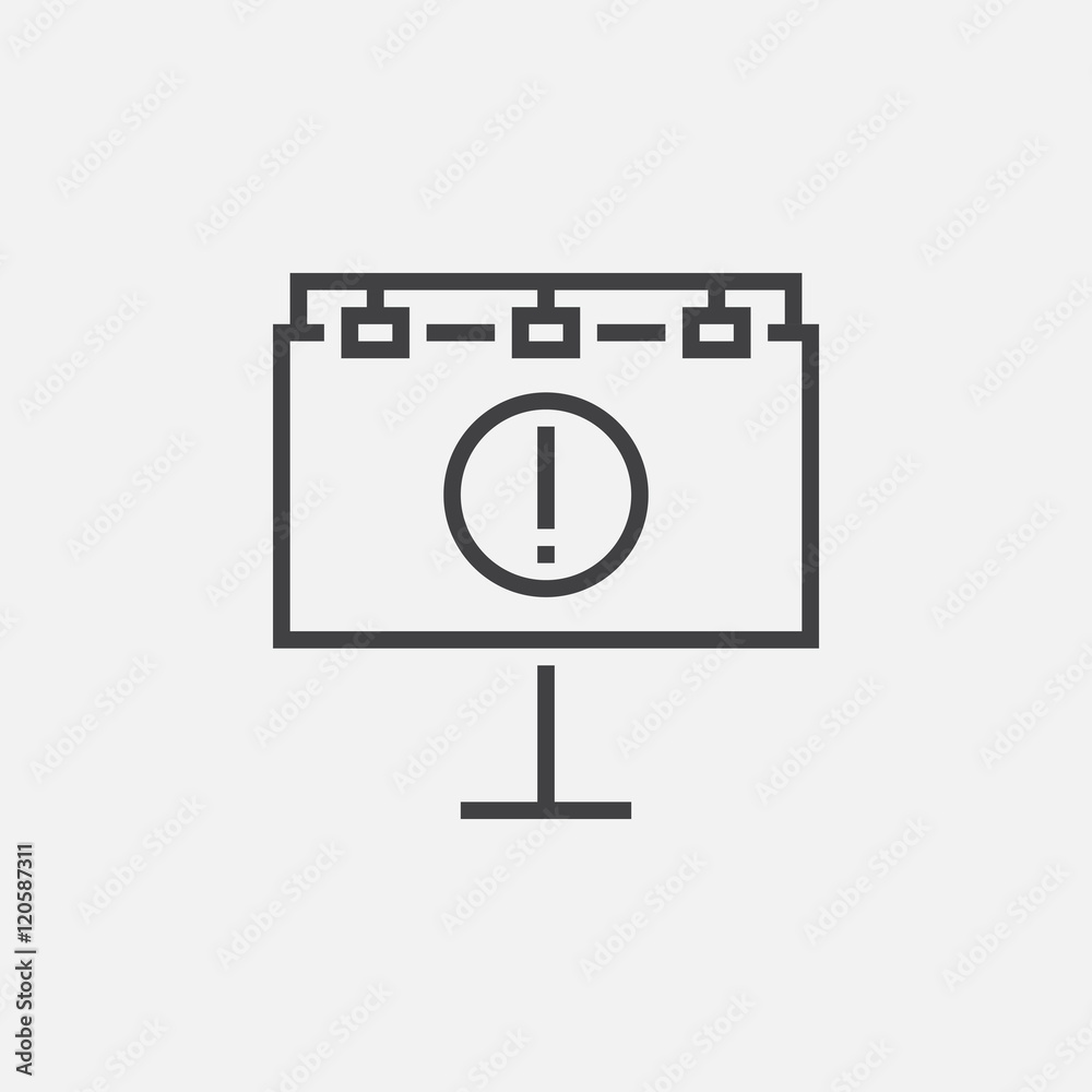 ad billboard line icon, outline vector illustration, linear pictogram isolated on white ad billboard line icon, outline vector illustration, linear pictogram isolated on white