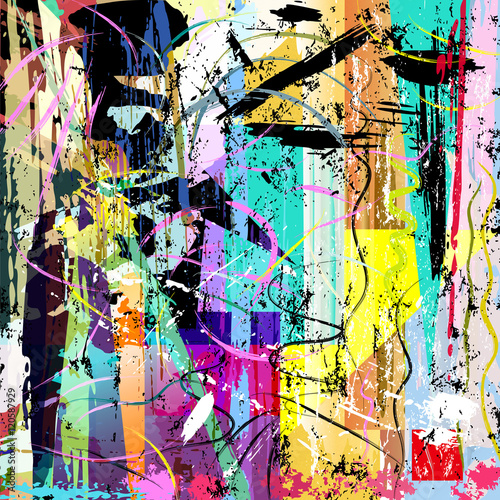 abstract background composition, with strokes, splashes and geom