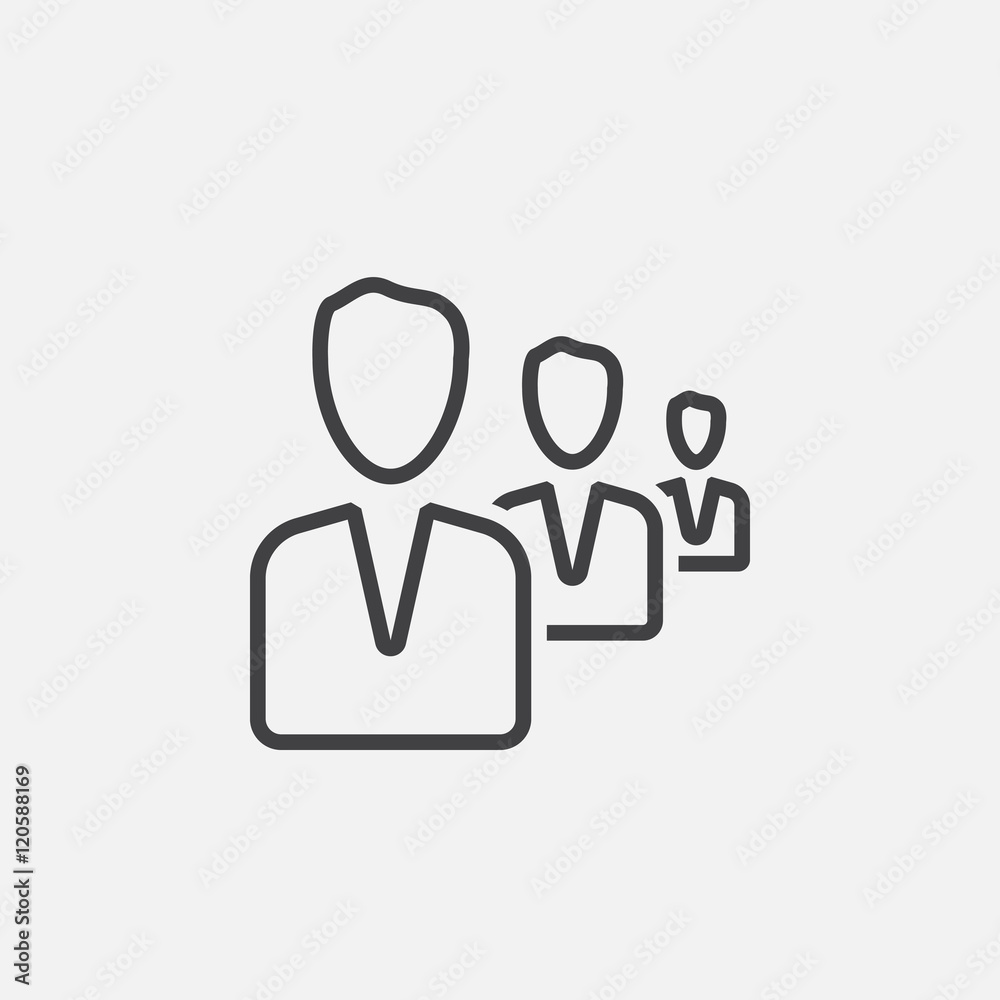 people line icon, outline vector illustration, linear pictogram isolated on white people line icon, outline vector illustration, linear pictogram isolated on white