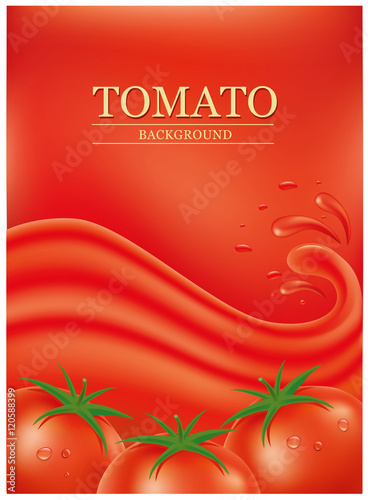  background with splashes, waves of red tomato juice