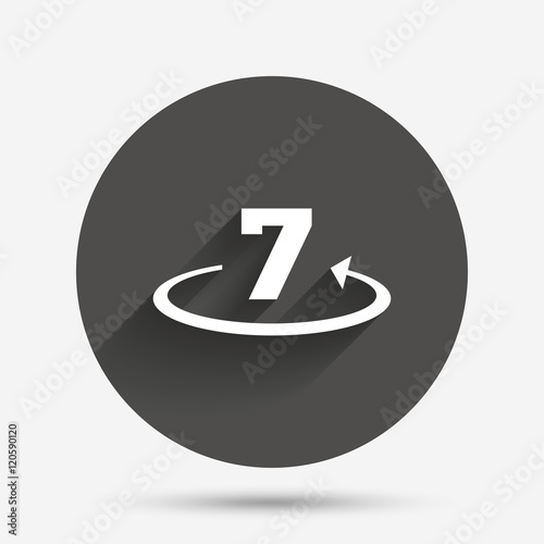 Return of goods within 7 days sign icon.