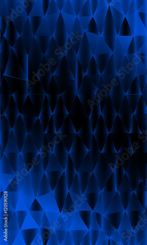 Vertical banner of polygonal elements. Blue gradient triangles. Vector illustration.