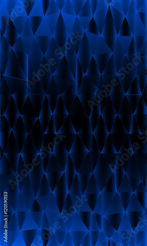 Vertical banner of polygonal elements. Blue gradient triangles. Vector illustration.