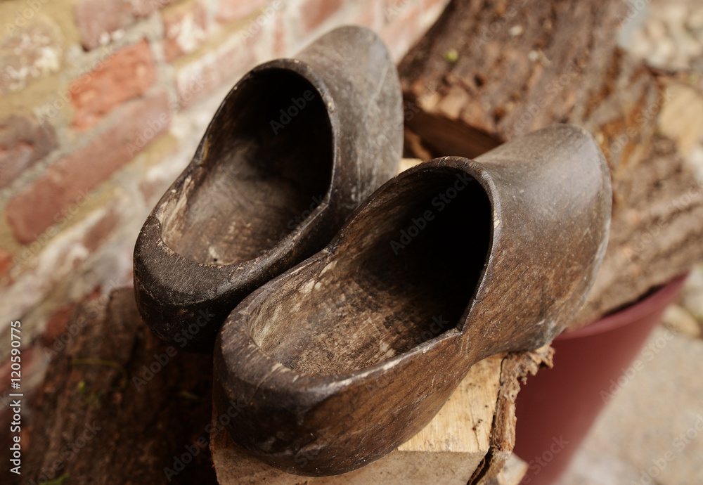 traditional farmer wooden clogs