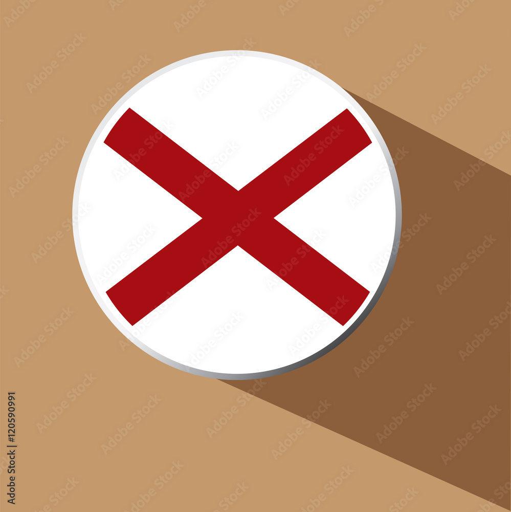 Obraz premium Vector - Alabama Flag Button Icon with long shadow