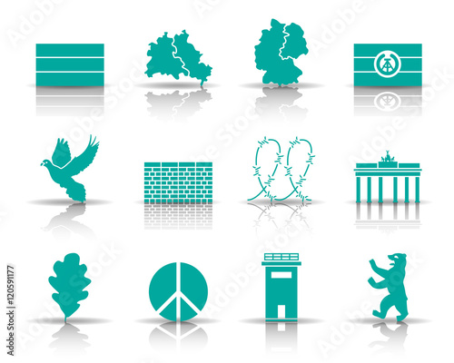 Tag der Deutschen Einheit Iconset - Türkis (Schatten)