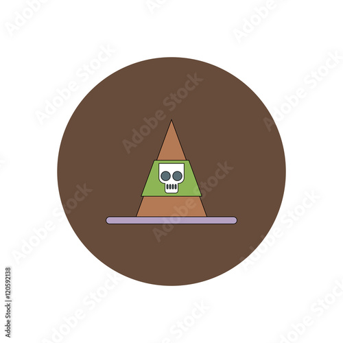 Vector illustration in flat design Halloween icon Mountain and skull photo