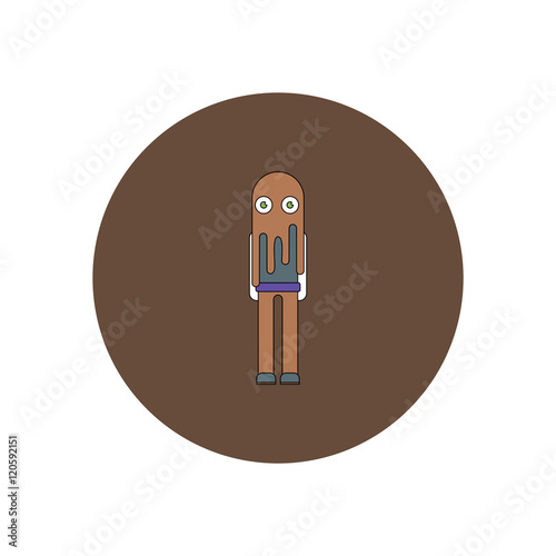 Vector illustration in flat design Halloween icon young child dressed in a ghost costume