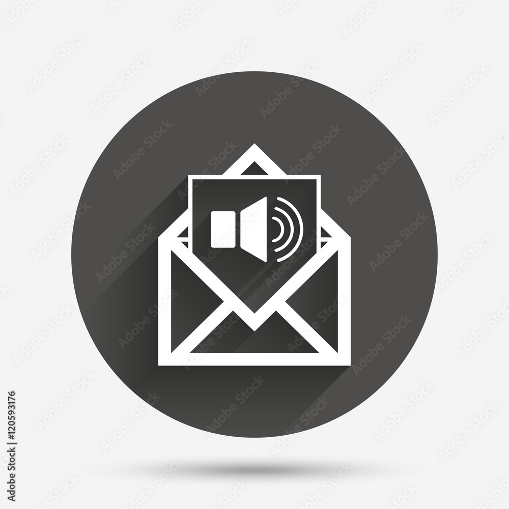 Voice mail icon. Speaker symbol. Audio message. Voice mail icon. Speaker symbol. Audio message.