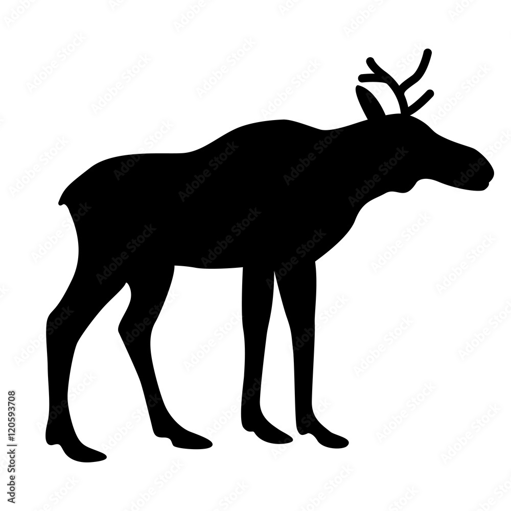 young elk vector illustration black silhouette young elk vector illustration black silhouette