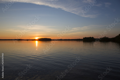 Calm evening at the lake during sunset. © Jne Valokuvaus