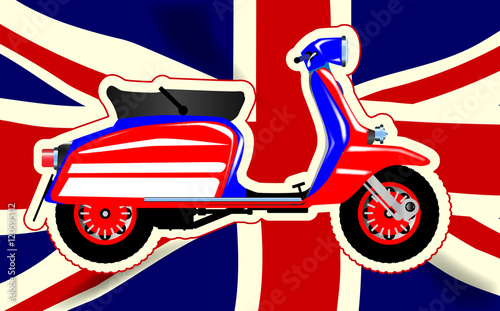 60s Motor Scooter Over Union Jack