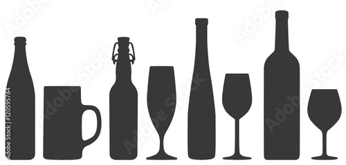 Alkoholische Getränke Silhouetten