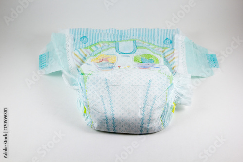 Baby diaper on a white background