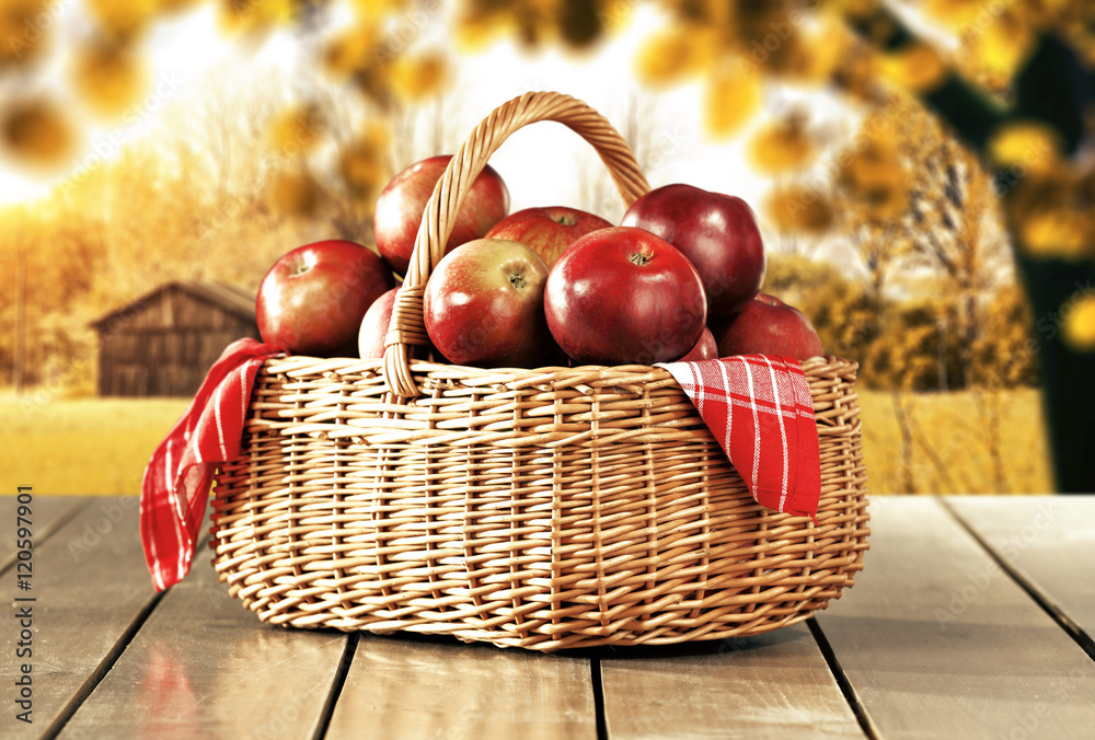 apples and basket space apples and basket space