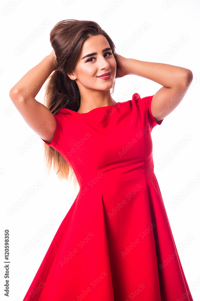 Girl in red dress
