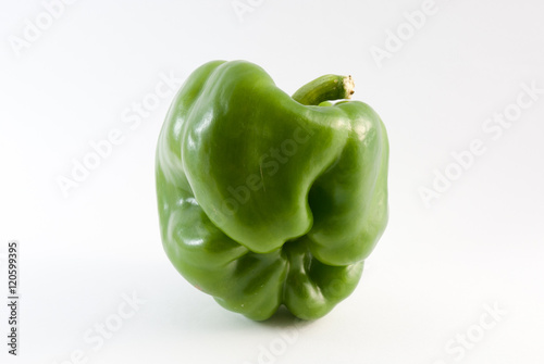 Green pepper on white background