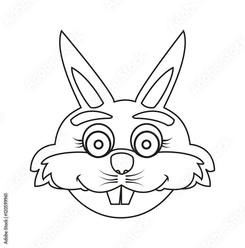 Rabbit head cartoon vector for coloring  testa di coniglio cartoon vettoriale da colorare