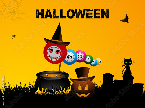 Bingo balls Halloween background
