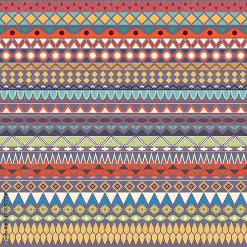 Colorful tribal vintage ethnic seamless pattern