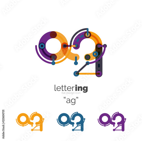 Linear initial letters, logo branding concept