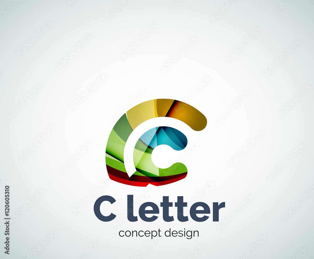 Obraz premium Vector C letter concept logo template