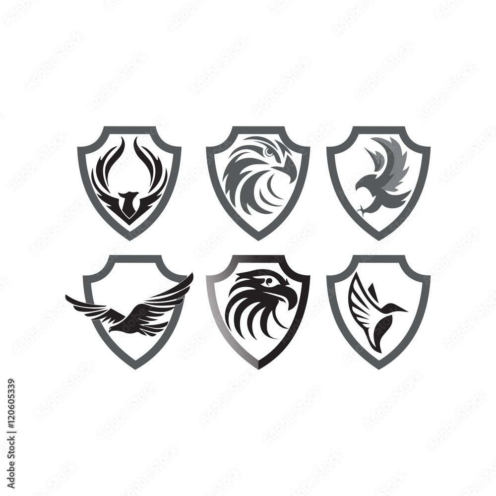 Hand Pick Eagle Logo Elements Set