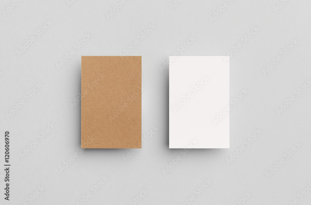 Kraft & White Business Card Mock-Up (85x55mm) Kraft & White Business Card Mock-Up (85x55mm)