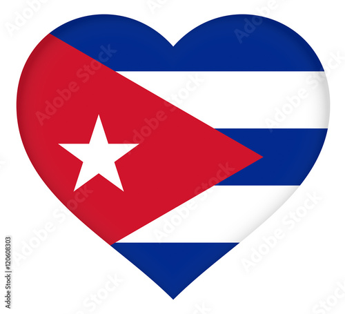 Free Download Illustration of the flag of Cuba shaped like a heart - GFXLoad