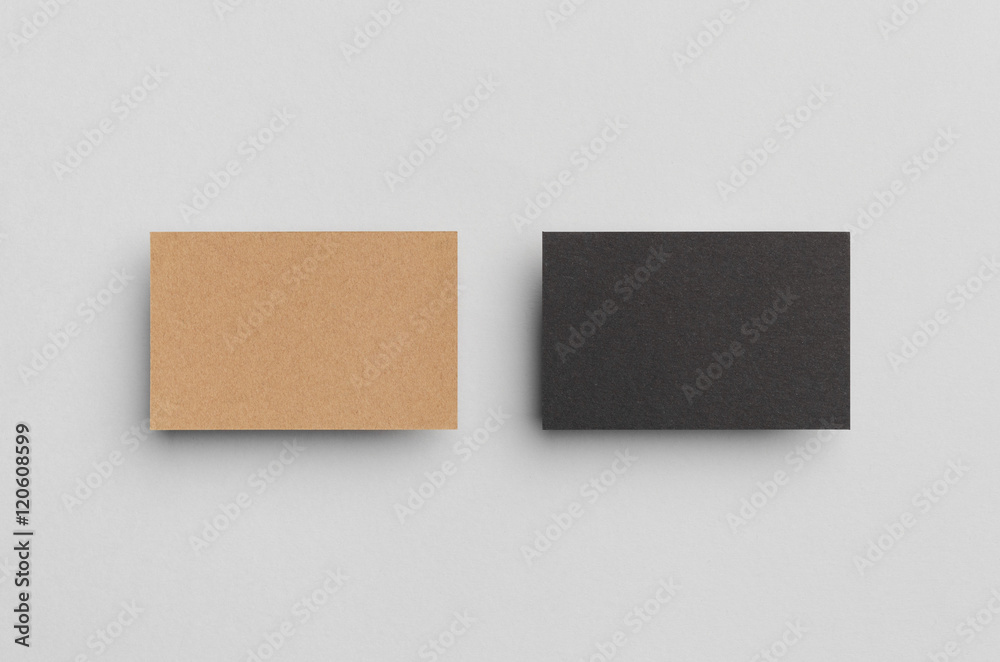 Black & Kraft Business Card Mock-Up (85x55mm) Black & Kraft Business Card Mock-Up (85x55mm)