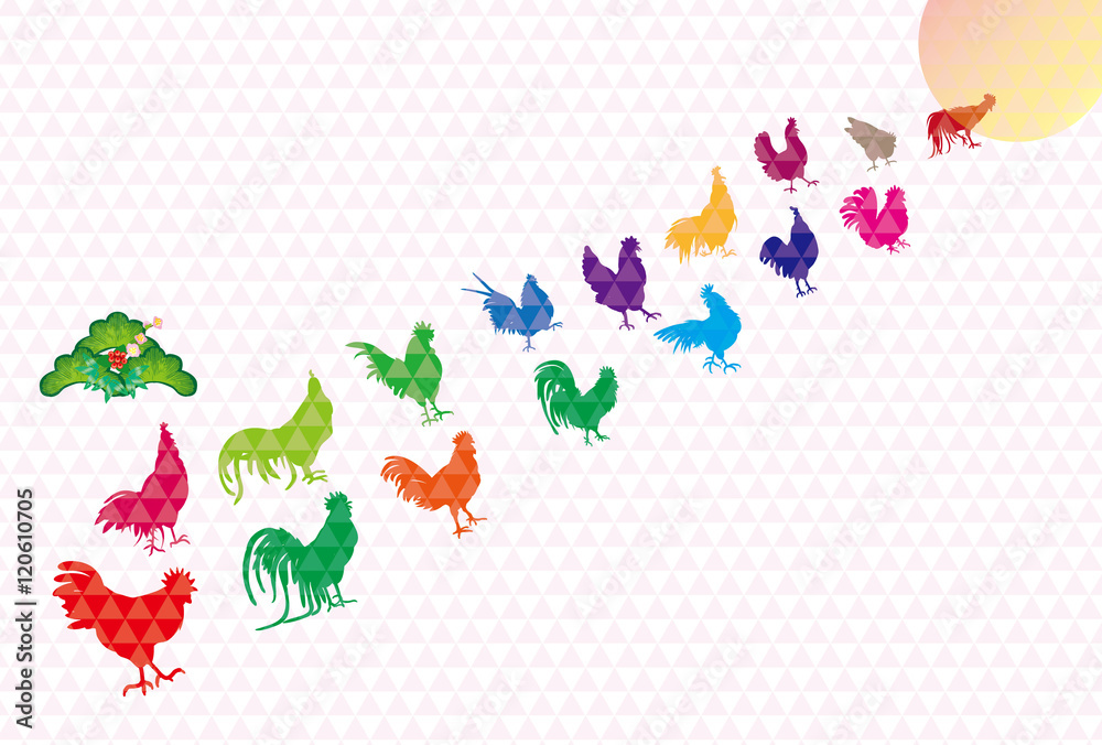 ニワトリのイラストepsベクター年賀状酉年の素材 Stock Vector Adobe Stock