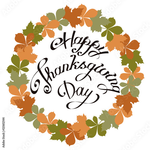 Happy Thanksgiving Day autumn design card template