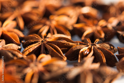 anise stars as a background closeup