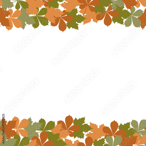 Autumn leaf design card decoration template