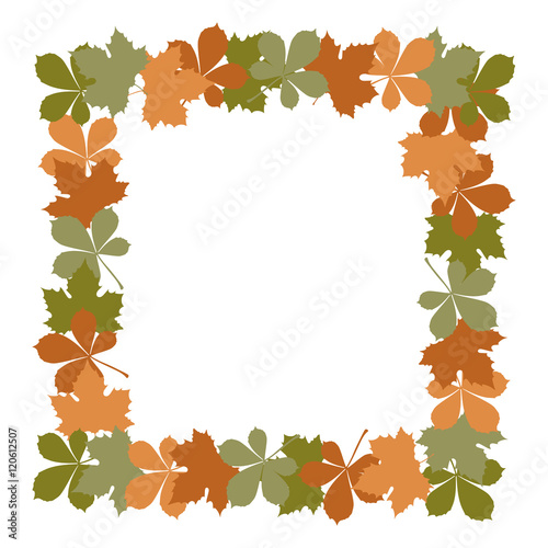 Autumn leaf design card frame decoration template