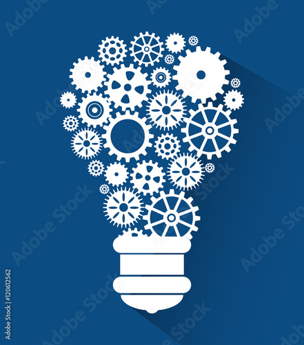 set gear bulb team work design isolated vector illustration eps 10