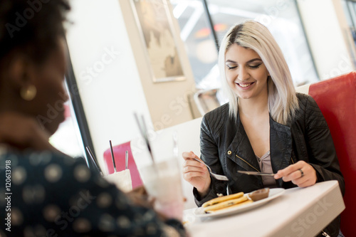 Young people in diner