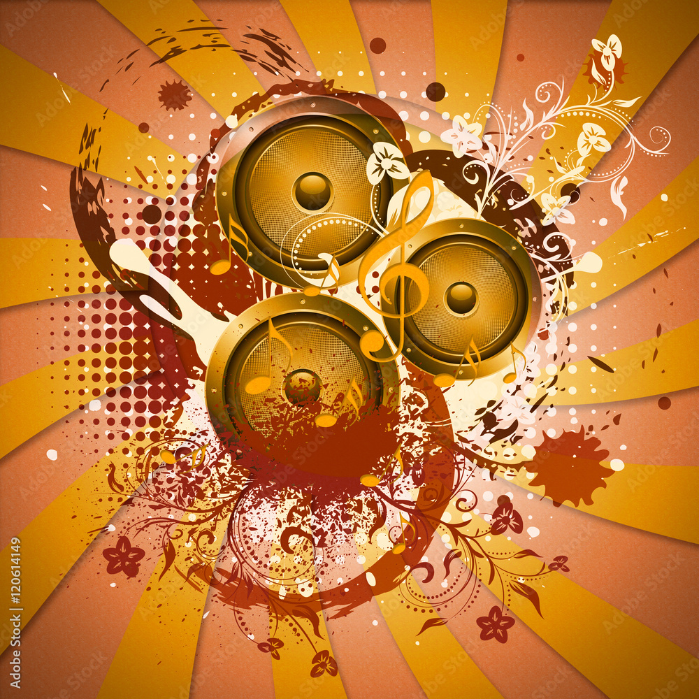 Grunge Soundspeaker with Floral Grunge Soundspeaker with Floral