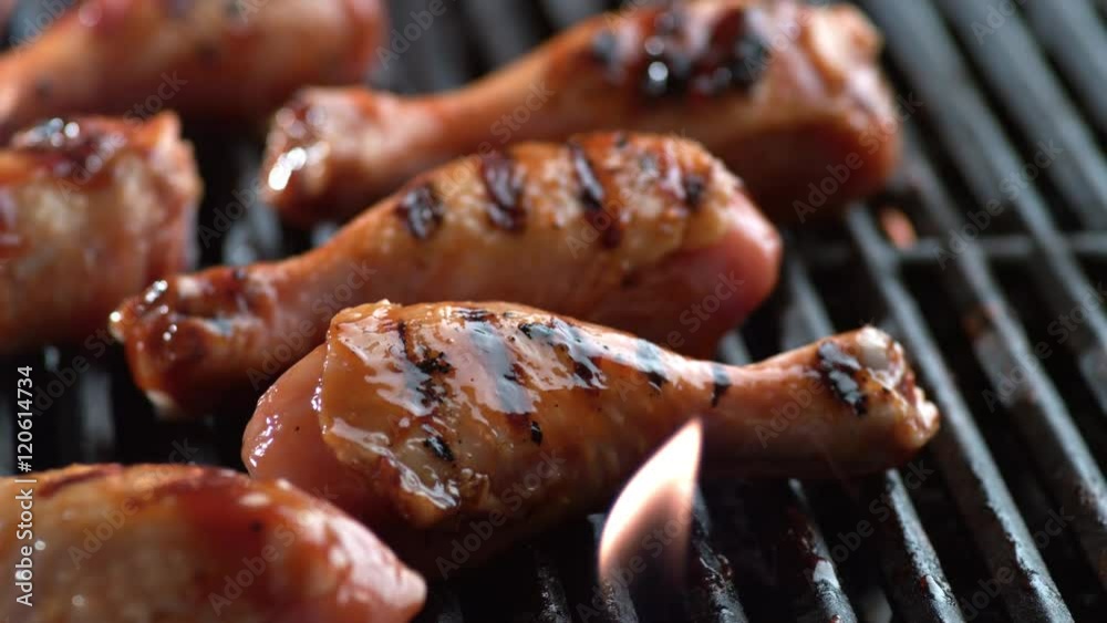 Barbeque chicken on grill, shot on Phantom Flex 4K