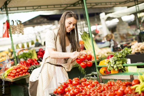Young woman on market