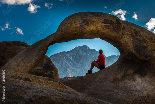 Woman Tourist Mobius Arch Alabama Hills