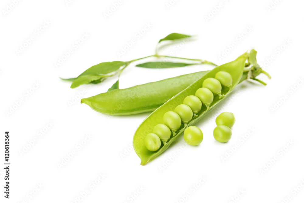 Green peas isolated on a white background Green peas isolated on a white background